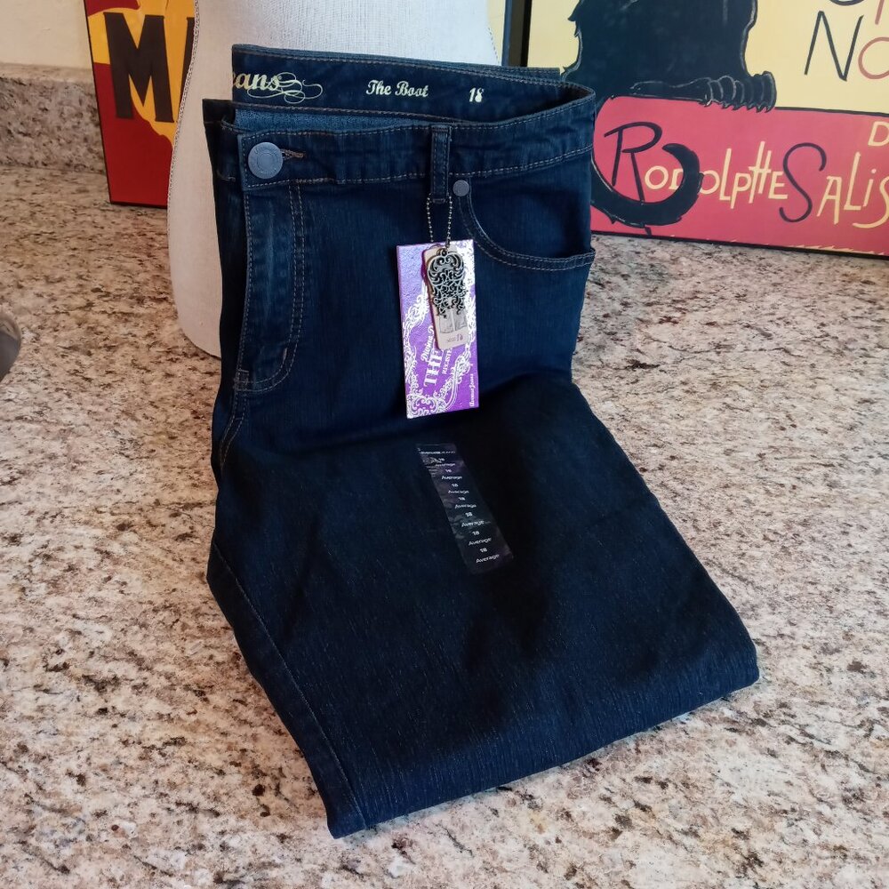NWT Avenue The Boot Dark Wash Jeans
